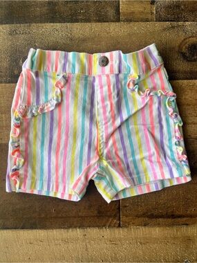 Garanimals Baby Girl Rainbow Stripe Ruffle Shorts | 18M